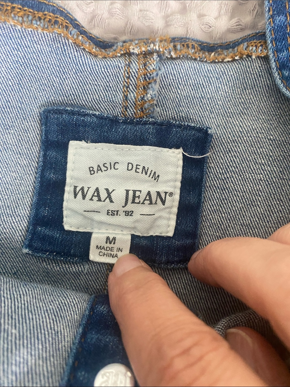 Wax Jean Blue Button-Front Denim Overall Dress - Picture 2 of 2